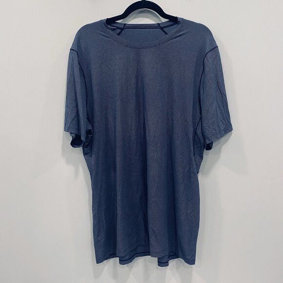 Lululemon Men’s XL Blue All Terrain Short Sleeve Shirt Reflective Vented Gym Run - Picture 11 of 15